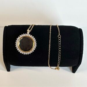 Extra large gold circular glass locket (multiple available upon request)